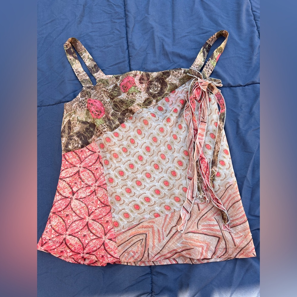 Floral Patchwork Women's Top Y2K Vibes